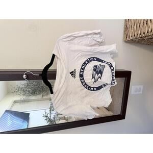 Adidas UW-Stout Athletics White Amplifier Tee Crop T-Shirt Medium Vintage